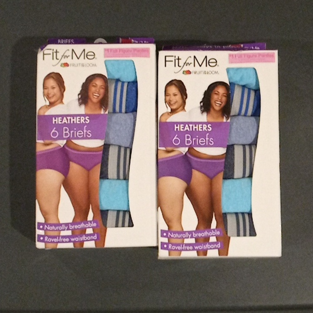 Brand new women fit for me fruit of the loom 6briefs